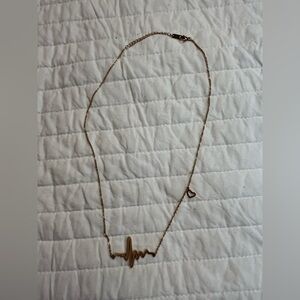 NEW Jeulia Rose Gold Heart Beat Necklace k18 Plated